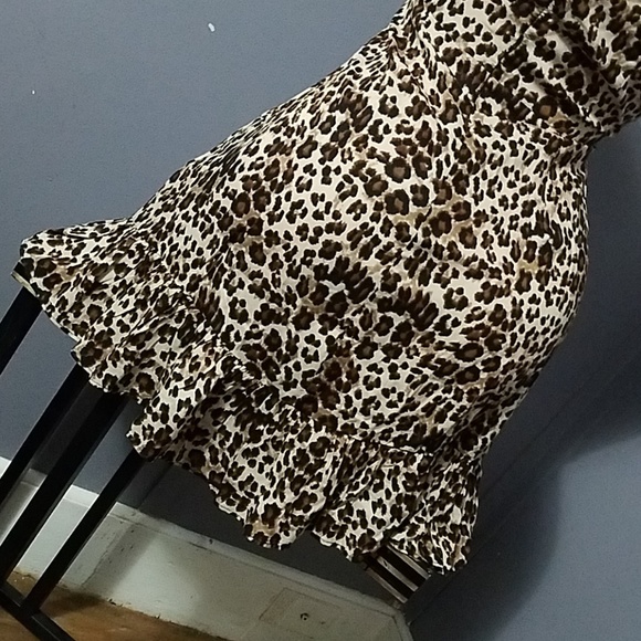 Animal Print Deep V Neck Spring Dress - Picture 6 of 8